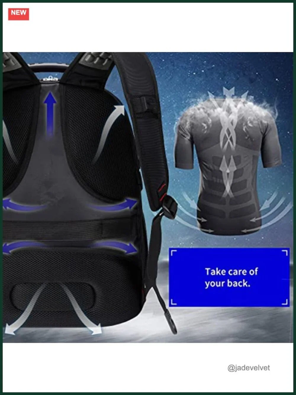 50L Travel Laptop Backpack with Combination Lock for 17in Laptops